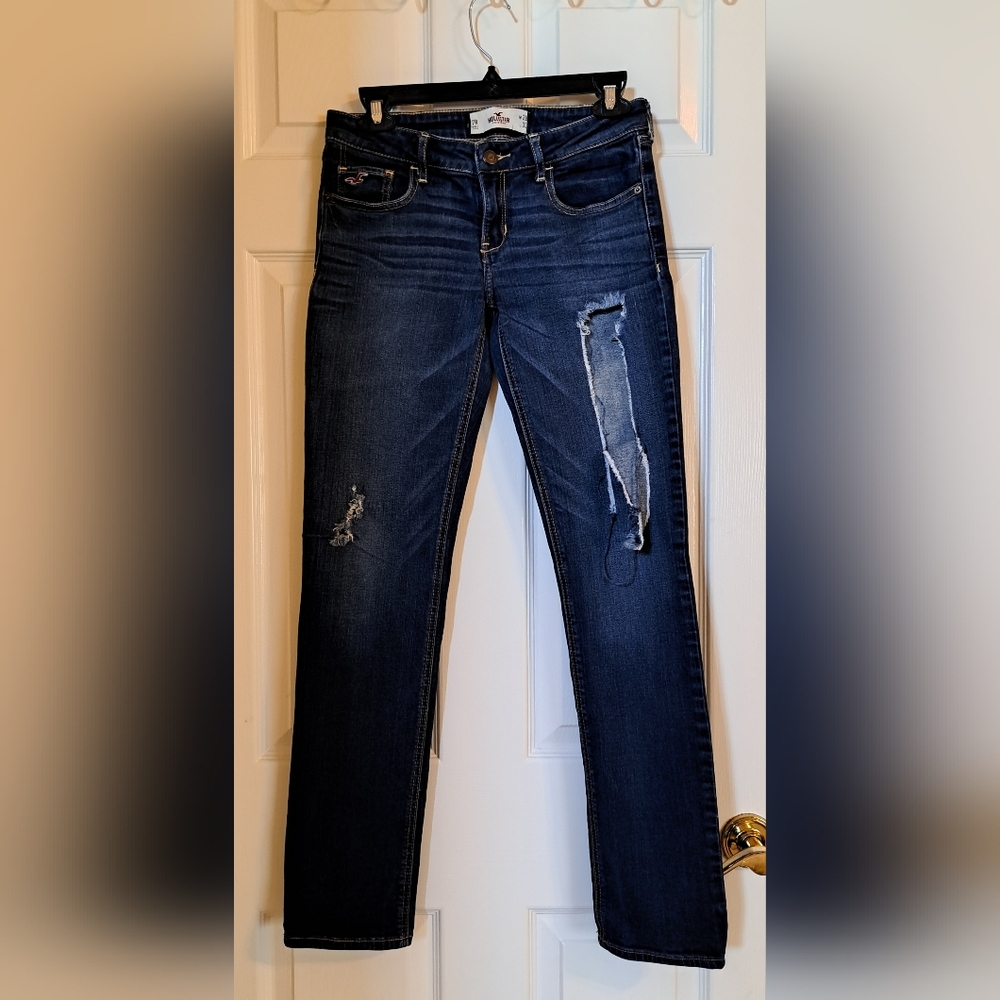 Dark Blue Distressed Women's Jeans